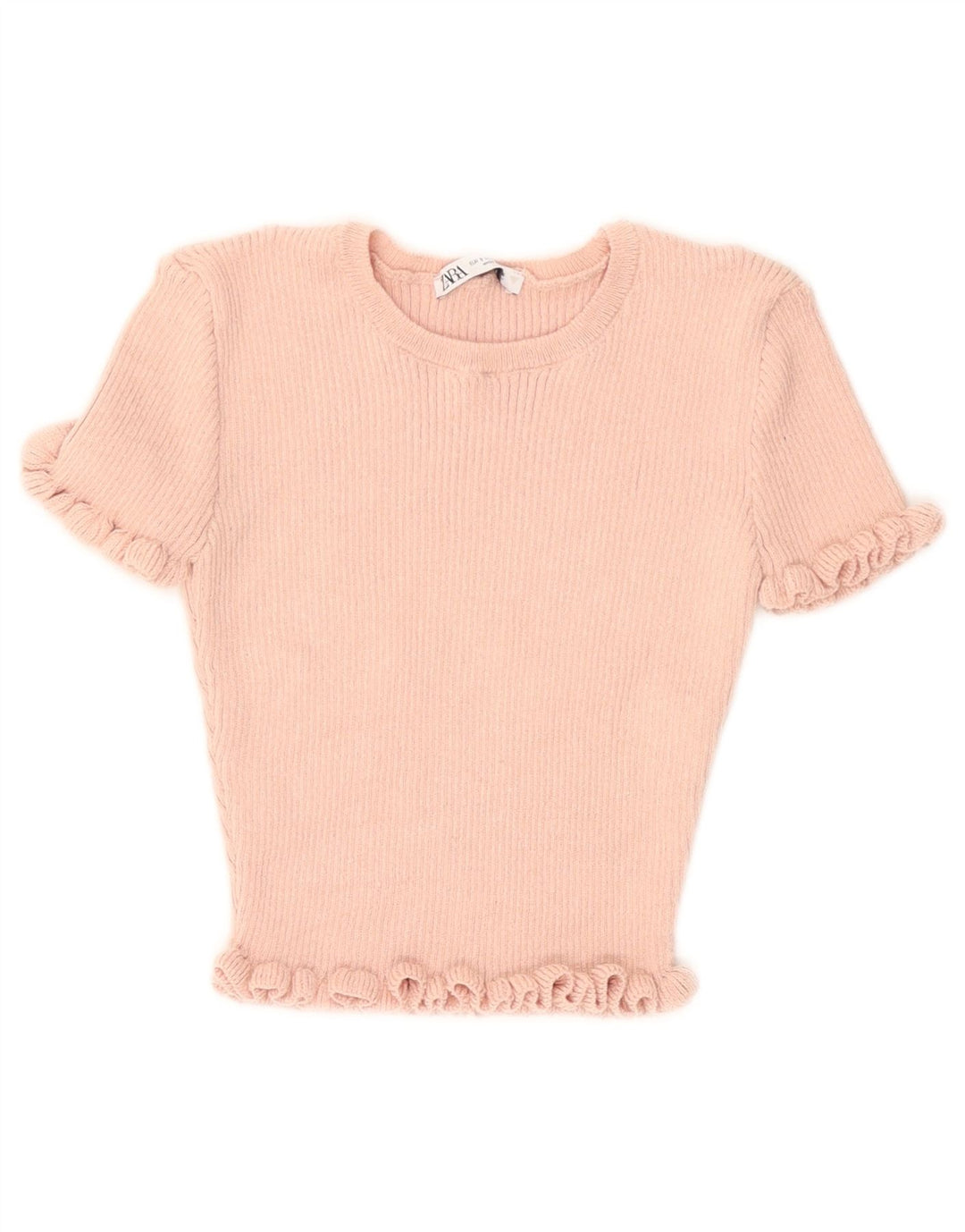 Zara Womens Crop Blouse Top UK 10 Petit Rose Polyester