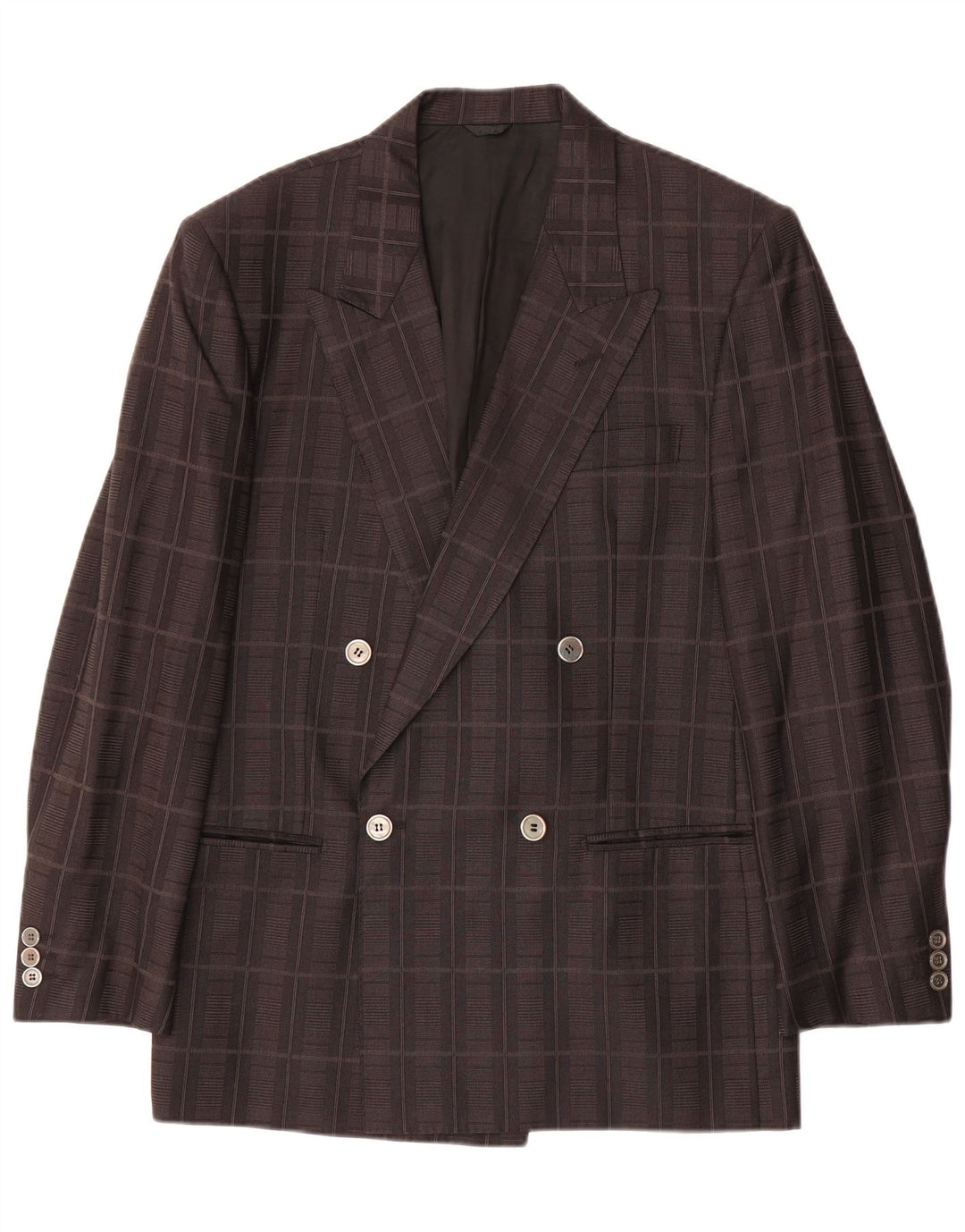 POLICARPO Veste blazer coupe classique pour homme IT 48 à carreaux noirs moyens