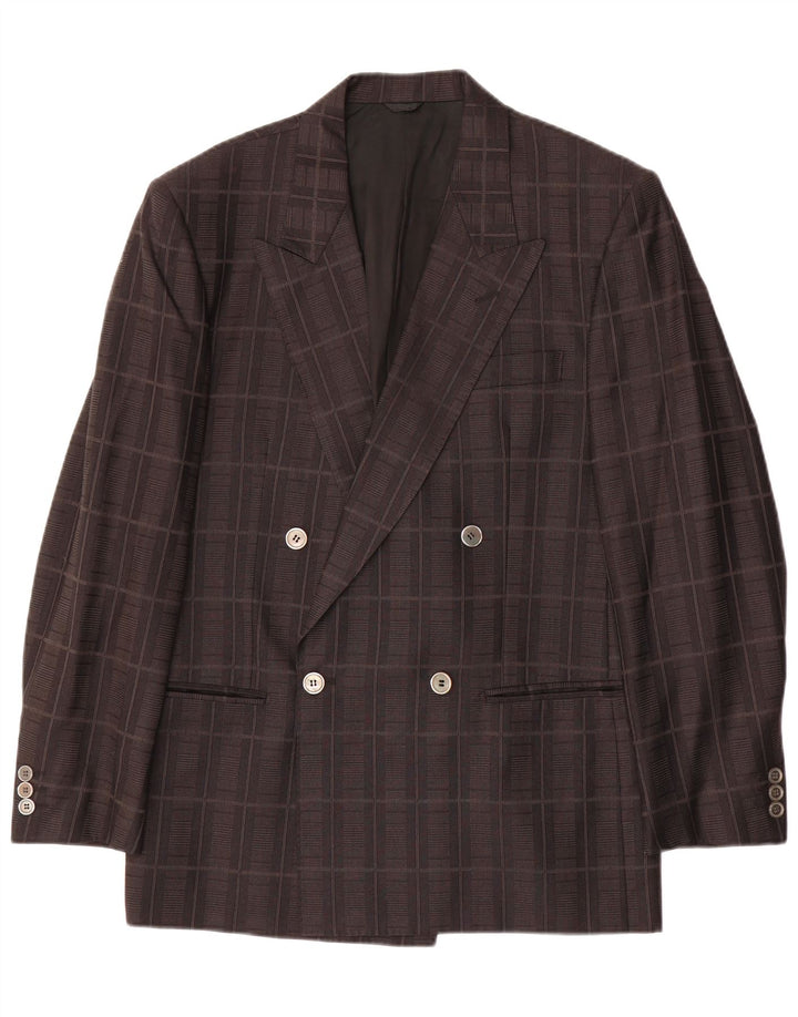 POLICARPO Veste blazer coupe classique pour homme IT 48 à carreaux noirs moyens