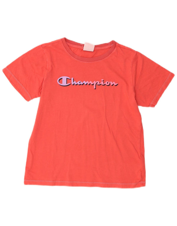 Champion T-Shirt Graphique Fille 13-14 Ans XL Rose Coton