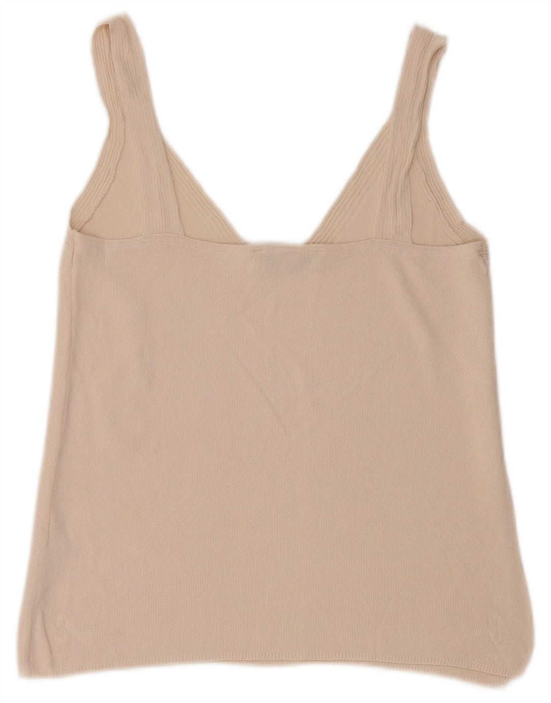 Zara Femme Crop Cami Top UK 14 Large Beige Viscose