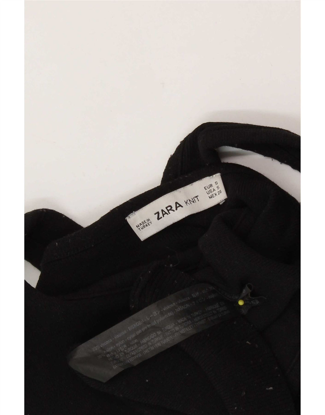 Zara Femme Crop Top UK 8 Small Noir Viscose
