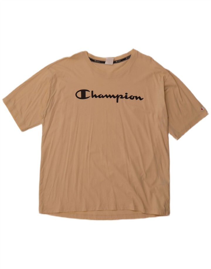 CHAMPION T-Shirt Graphique Femme UK 20 2XL Coton Beige