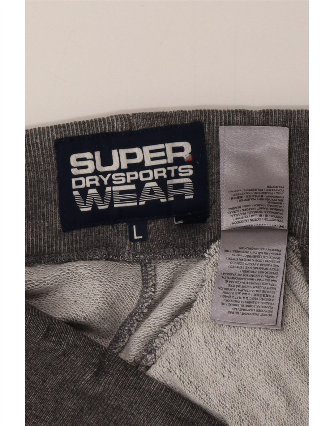 SUPERDRY Pantalon de Survêtement Graphique Homme Joggers Large Gris Rayé Coton