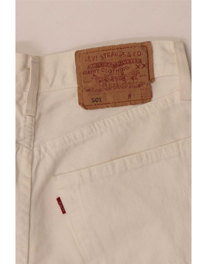 Levi's Short en Jean 501 Femme W27 Small Blanc