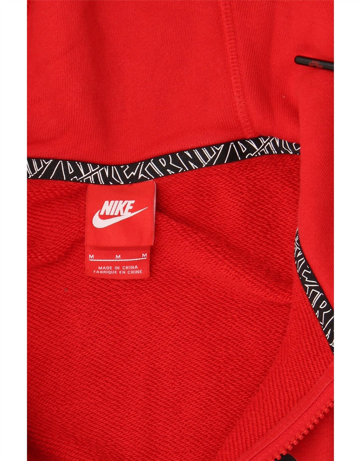 NIKE Pull à capuche zippé graphique pour homme en coton rouge moyen