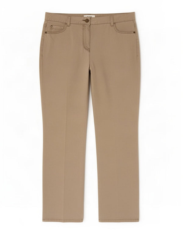 Marks & Spencer Pantalon décontracté droit pour femme UK 14 Medium W34 L311 Beige