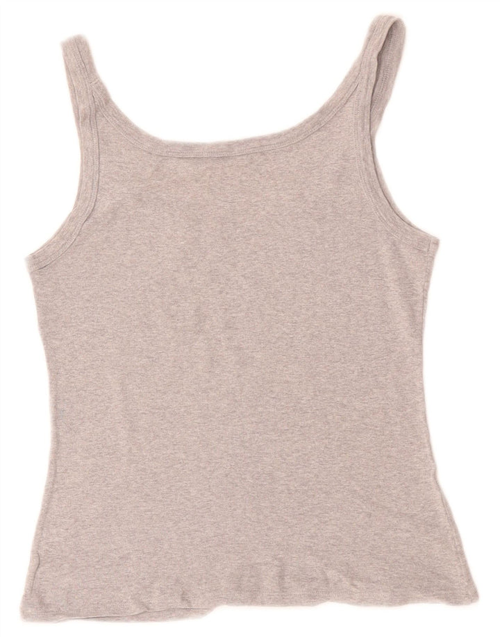 BENETTON Débardeur court graphique pour femme UK 8 Small Gris