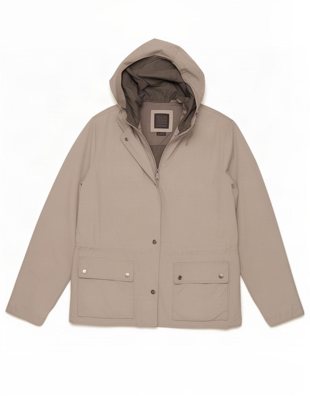 Geox Veste utilitaire à capuche Respira pour femme UK 18 XL Gris Polyester