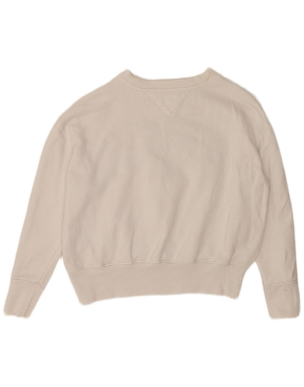 Tommy Hilfiger Sweat-shirt graphique coupe ample pour femme UK 10 Petit Blanc