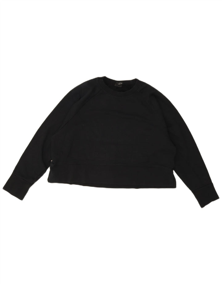 Nike Femme Dri Fit Crop Sweat-shirt surdimensionné UK 16 Grand Noir