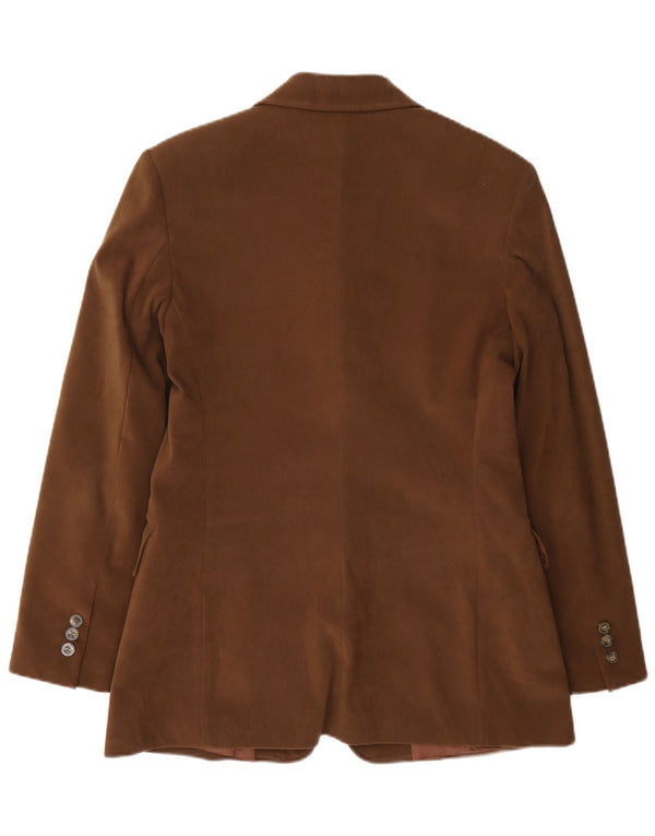 Mariella Burani Veste blazer 3 boutons pour femme EU 40 Marron moyen