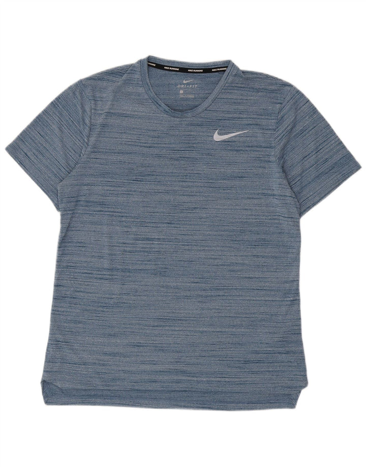 Nike Hommes Dri Fit T-Shirt Haut Large Bleu Moucheté Polyester