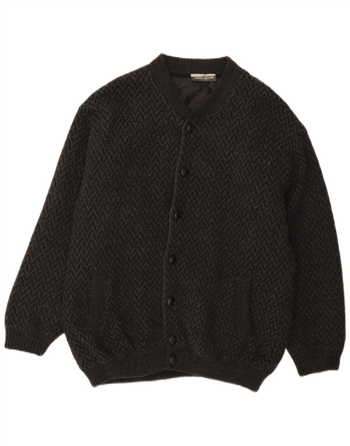 James Dillon Cardigan Homme Pull XL Gris Chevron Acrylique