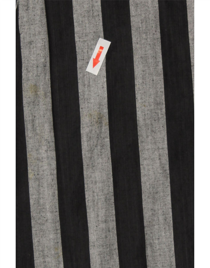 vintage Femme Combinaison sans manches UK 14 Moyen Noir Rayé
