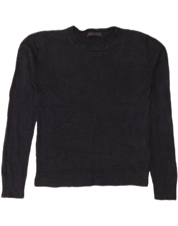 Marks & Spencer Pull à col rond pour femme UK 12 Bleu marine moyen