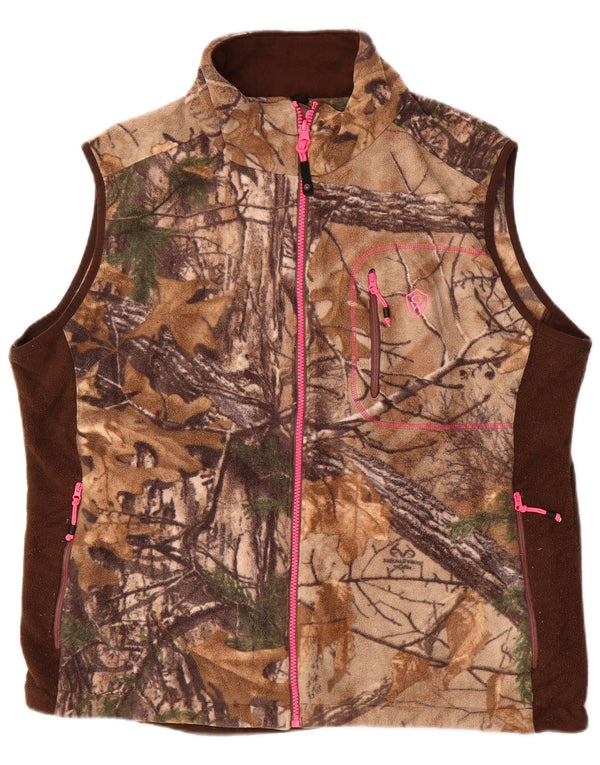 GAME WINNER Gilet Polaire Femme UK 20 2XL Marron Camouflage Polyester