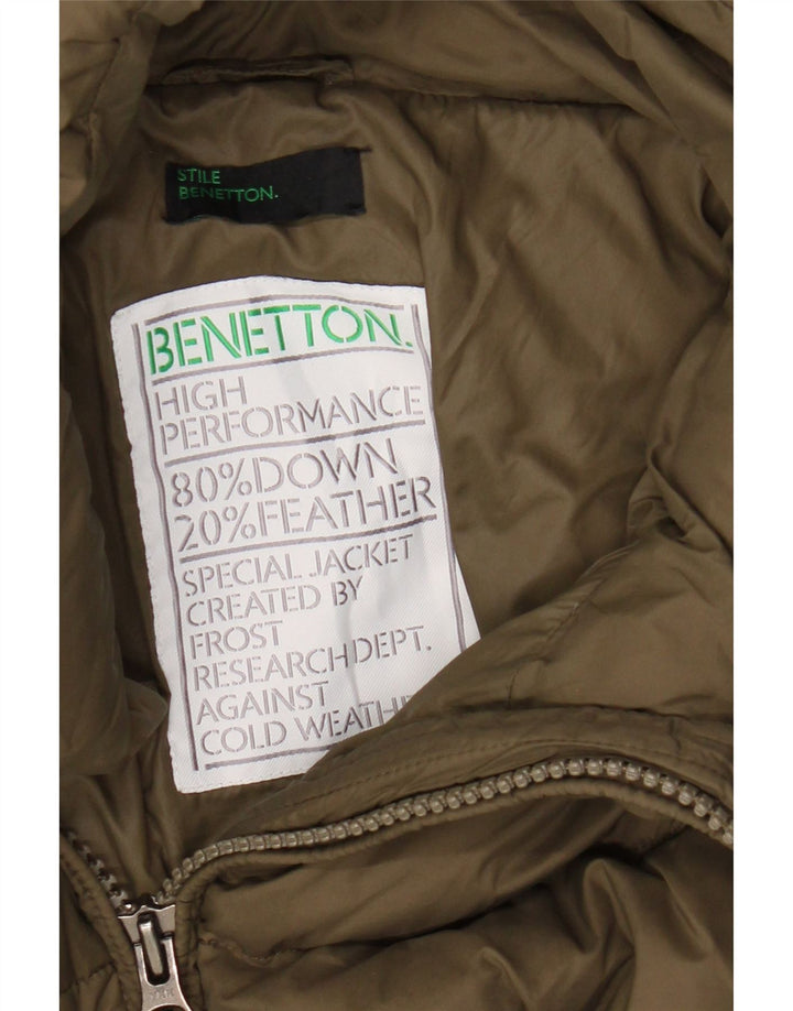 Benetton Veste matelassée à capuche pour femme UK 2 2XS Kaki