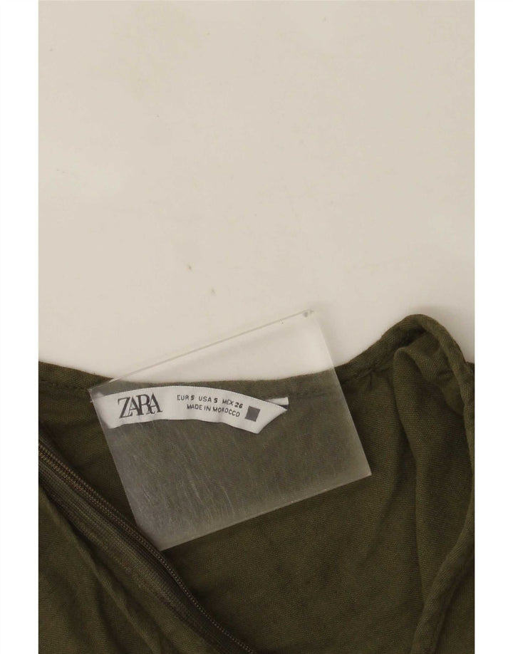 Zara Combinaison sans manches pour femme UK 10 Petit Kaki
