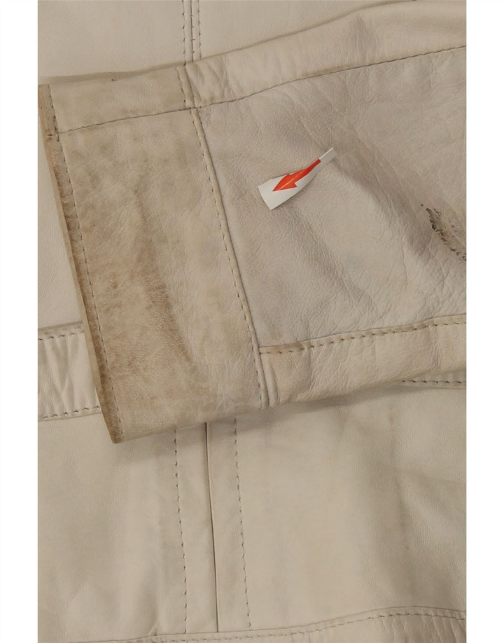 Kor@Kor Veste en cuir pour femme IT 48 XL Cuir blanc cassé