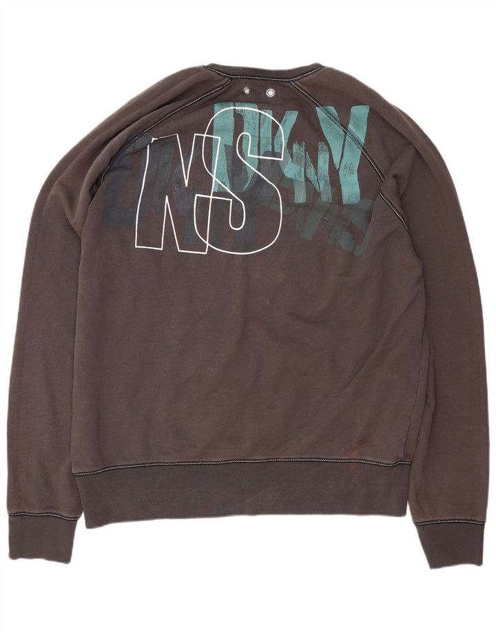 Dkny Pull graphique pour homme XL en coton gris