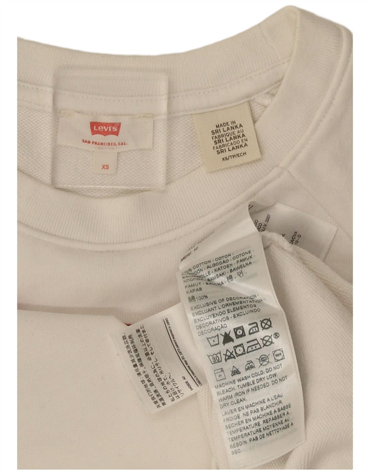 Levi's Sweat-Shirt Oversize Graphique Femme UK 6 XS Coton Blanc