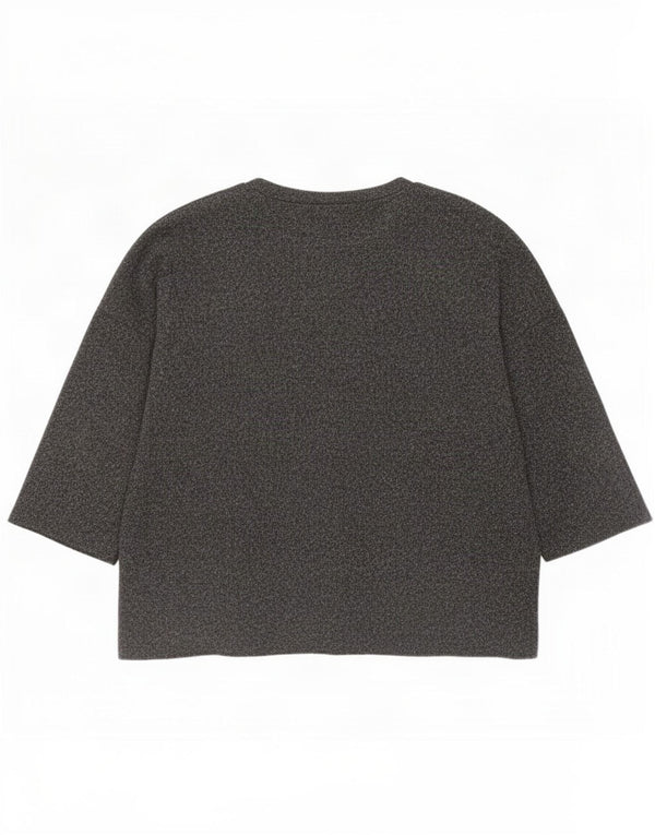 Zara Femme Top Manches 3/4 UK 16 Large Gris Polyester