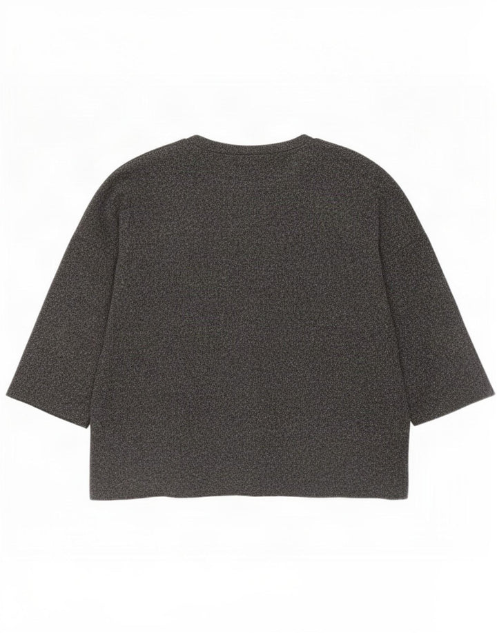 Zara Femme Top Manches 3/4 UK 16 Large Gris Polyester