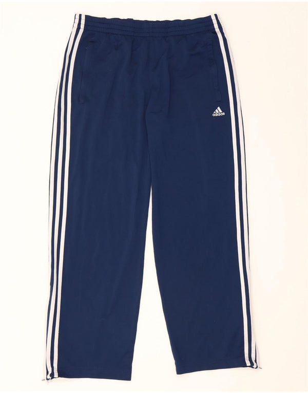 Adidas Pantalon de survêtement pour homme UK 38/40 Bleu marine moyen Polyester