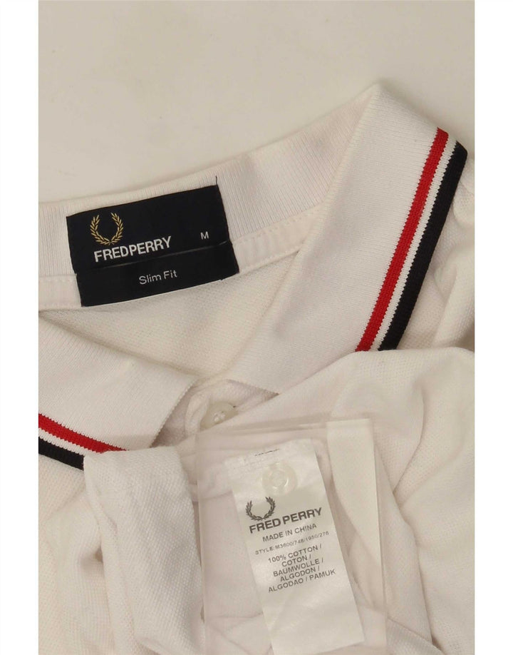 Fred Perry Polo Slim Fit Homme Blanc Moyen Coton