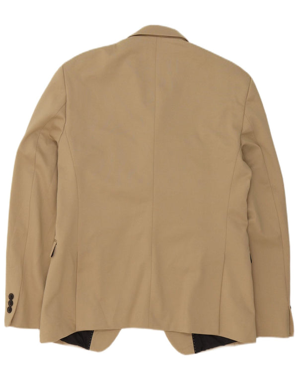 Zara Veste Blazer 1 Bouton Homme EU 50 Beige Moyen Polyester