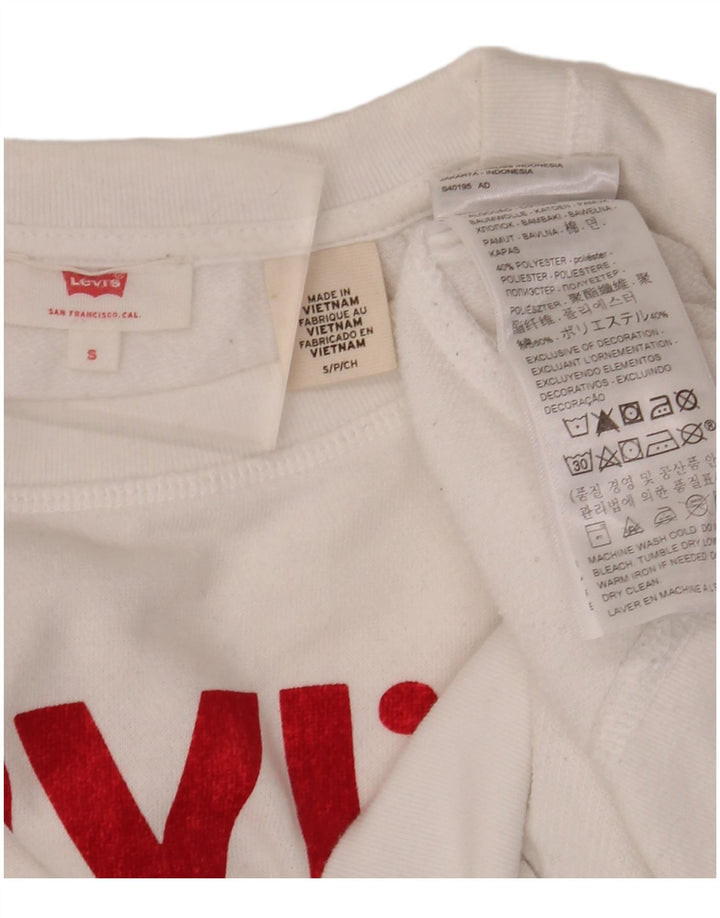 LEVI'S Sweat-shirt surdimensionné pour femme UK 10 Petit coton blanc