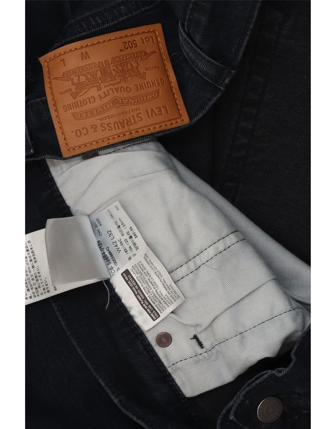 Levi's Jean 502 Regular Tapered Homme Bleu Marine Coton W42 L32
