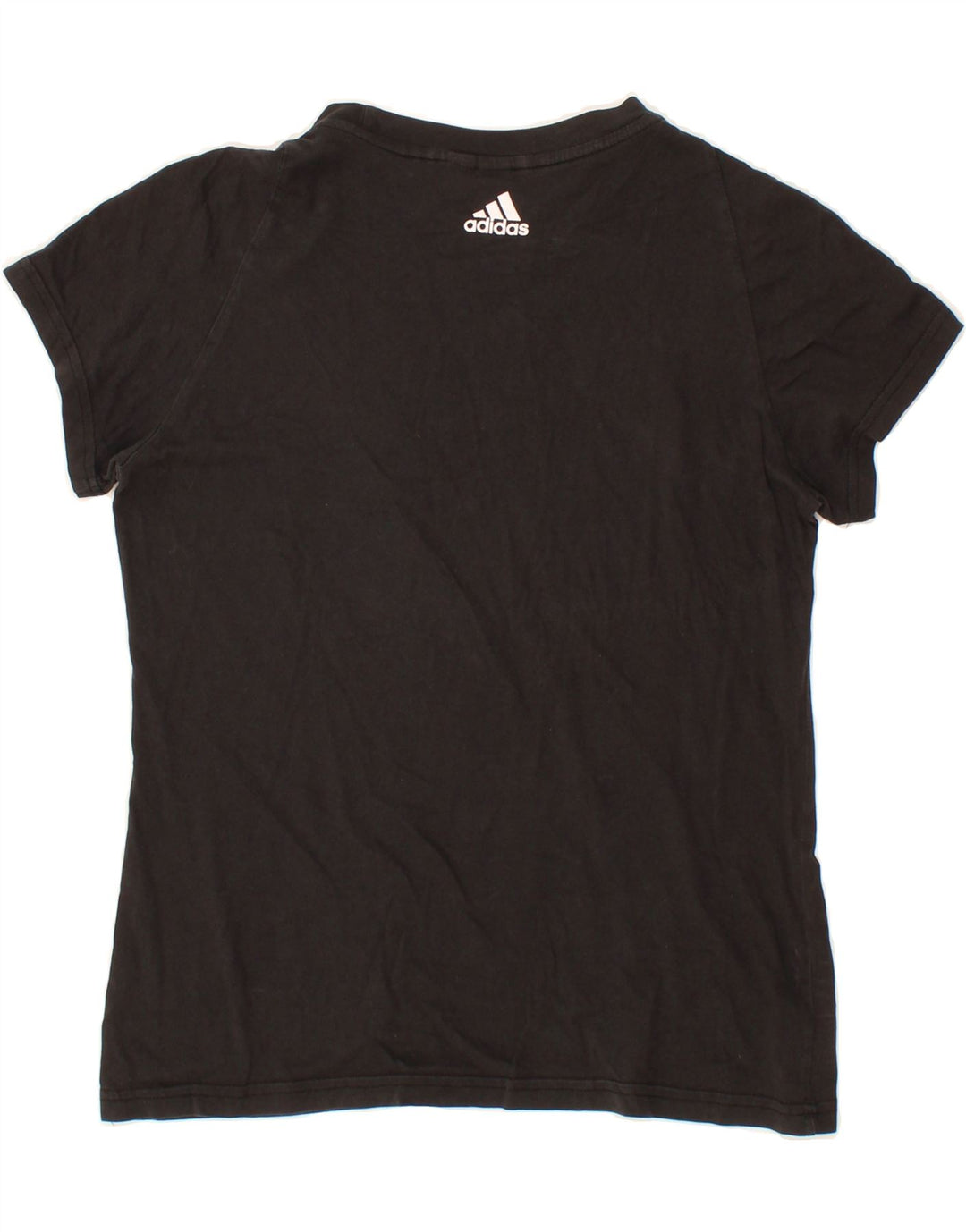 ADIDAS Womens Graphic T-Shirt Top UK 12 Medium Black Vintage Adidas and Second-Hand Adidas from Messina Hembry 