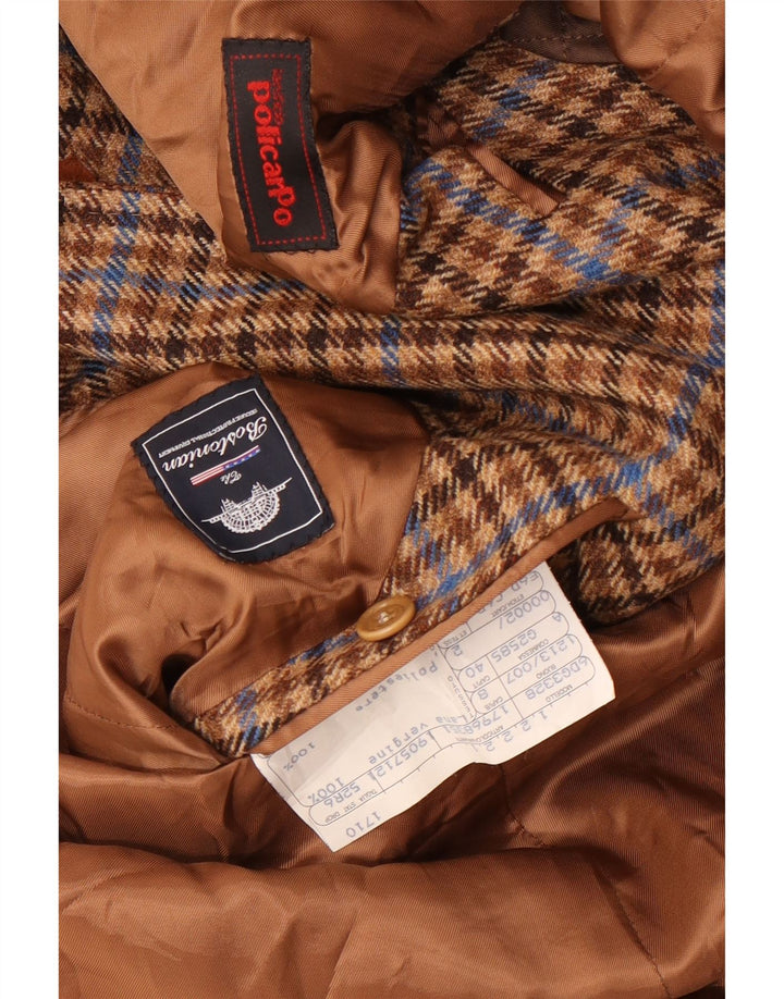 Bostonian Veste blazer à 3 boutons pour homme IT 52 XL en laine pied-de-poule marron