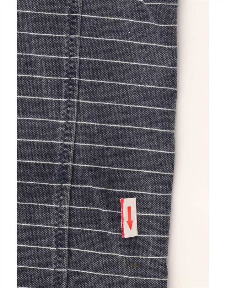 Fat Face Sweat-shirt col zippé pour homme en coton rayé bleu marine moyen