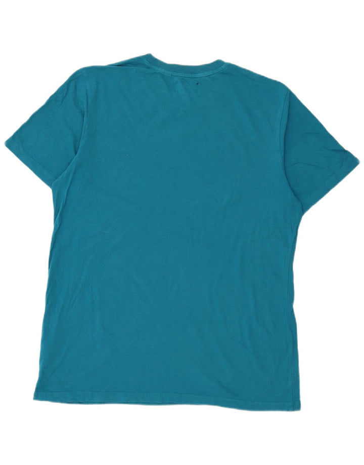 Superdry Femme T-Shirt Top Large Bleu Coton