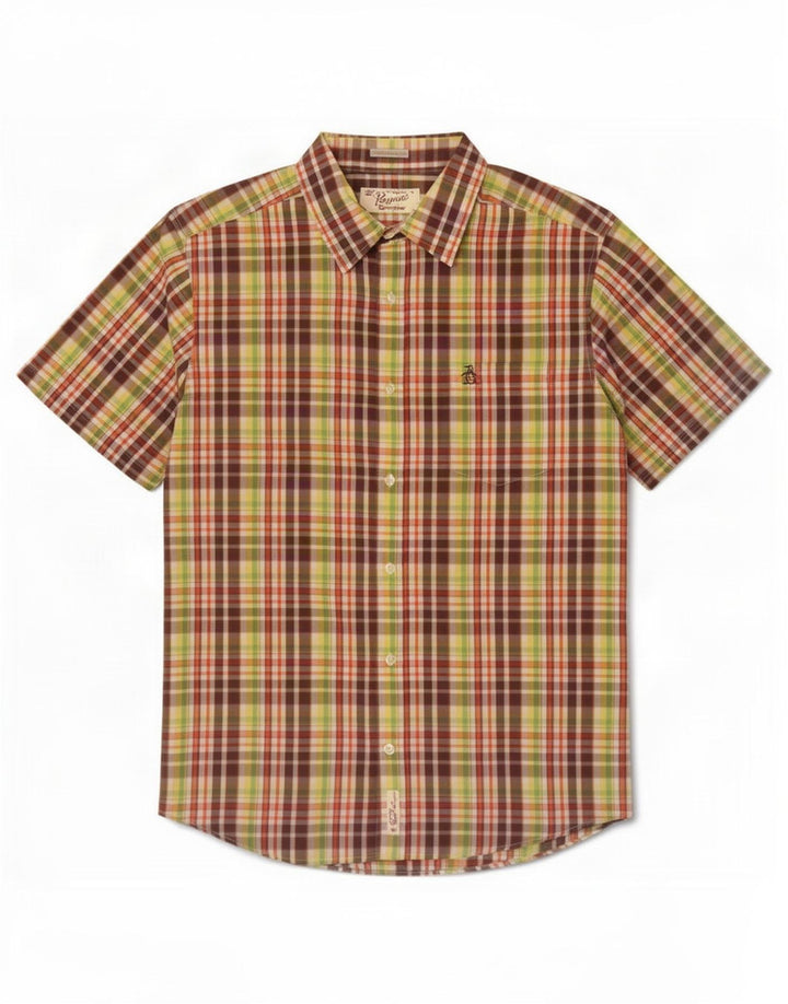 Penguin Chemise Slim à Manches Courtes Heritage Homme Grand Carreau Multicolore