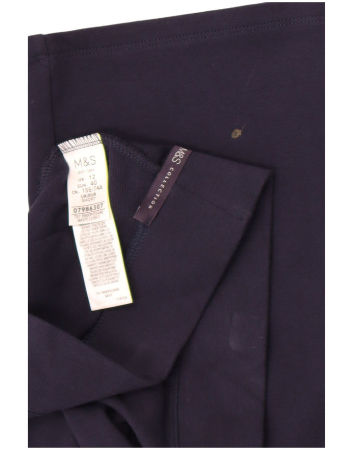 Marks & Spencer Pantalon de survêtement pour femme UK 12 Bleu marine moyen Coton