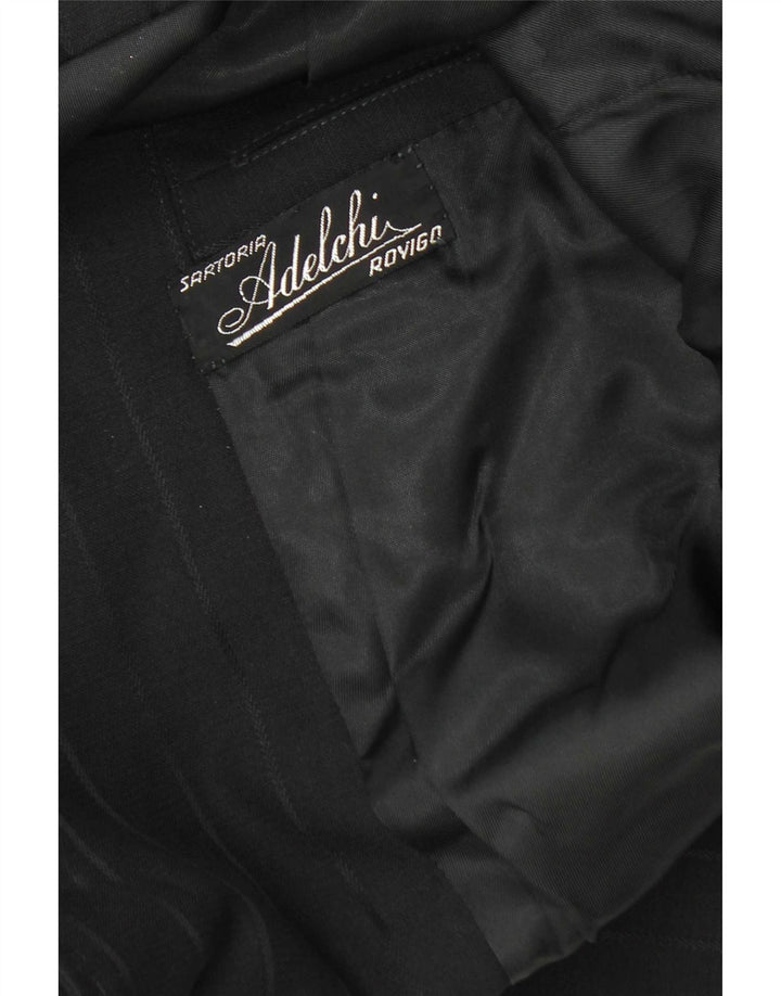 vintage Mens 2 Bouton Blazer Veste UK 36 Petit Noir Rayé