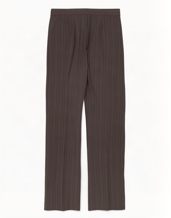 Benetton Pantalon de costume stretch pour femme IT 44 Medium W32 L35 Gris à fines rayures