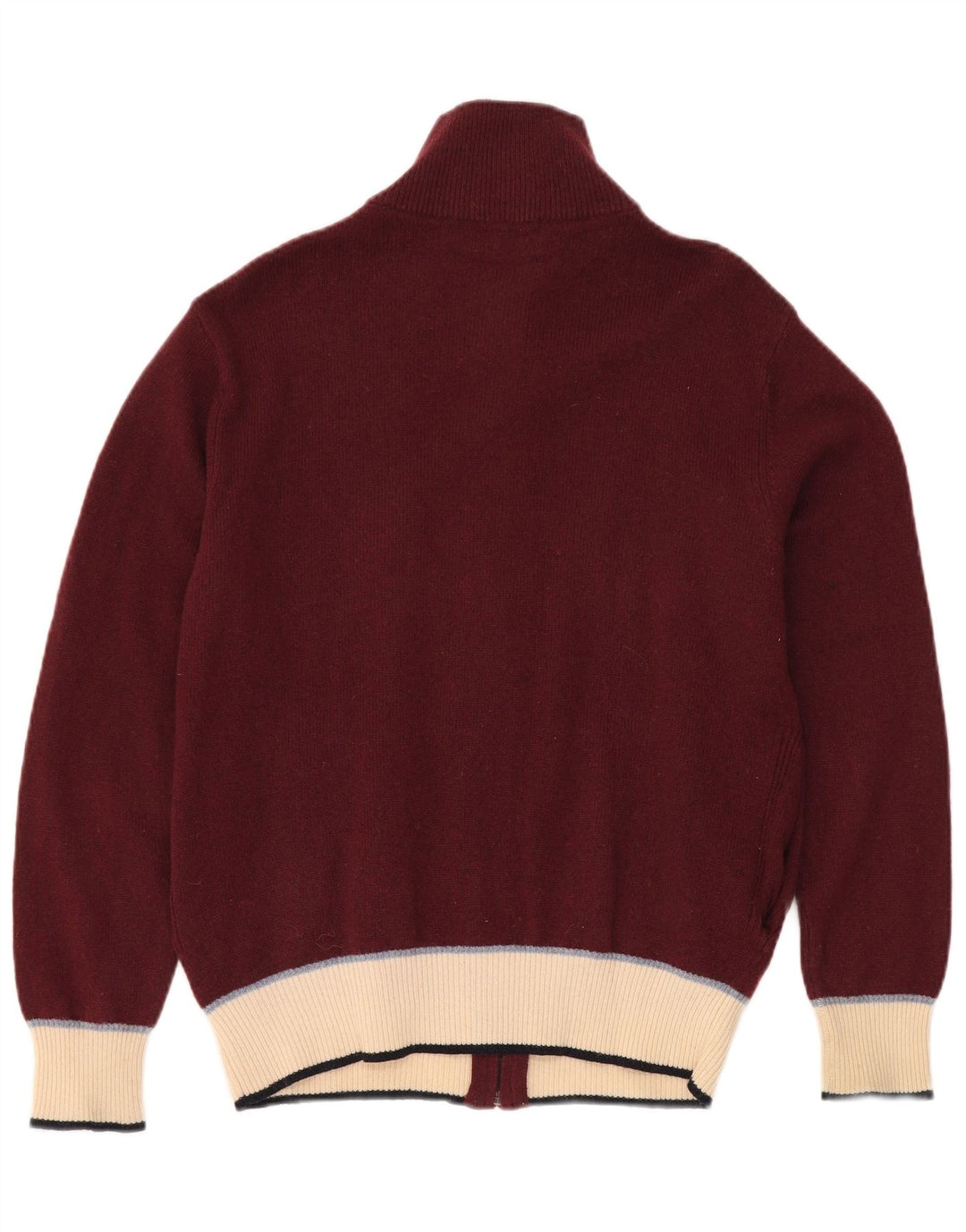 KAPPA Cardigan Femme Pull UK 16 Grande Laine Colorblock Bordeaux