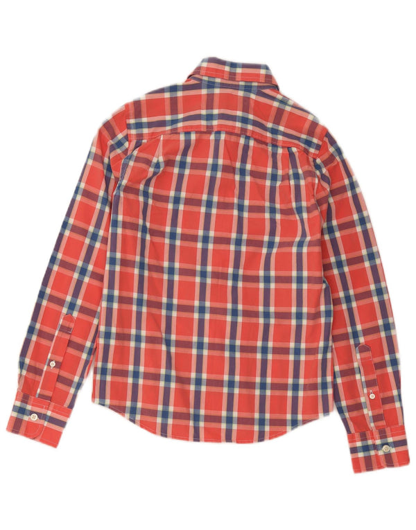 Abercrombie & Fitch Chemise musclée pour garçon 10-11 ans en coton à carreaux rouge moyen