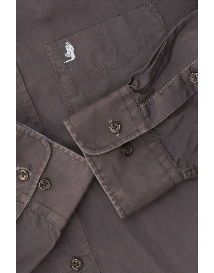 Marlboro Classics Chemise coupe régulière pour homme en coton gris moyen