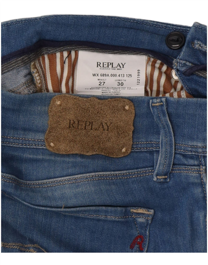 REPLAY Jean Skinny Femme W27 L30 Bleu Coton