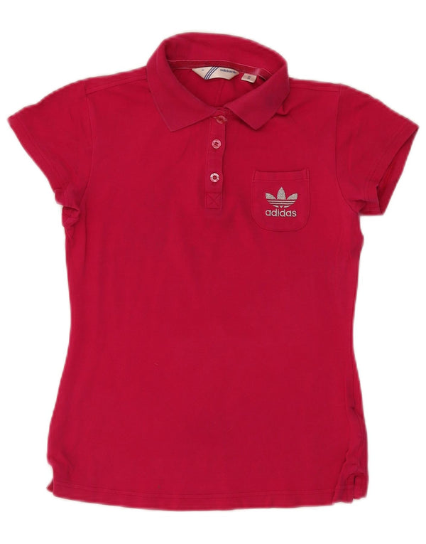 Adidas Womens Polo shirt EU 36 Small Pink Cotton