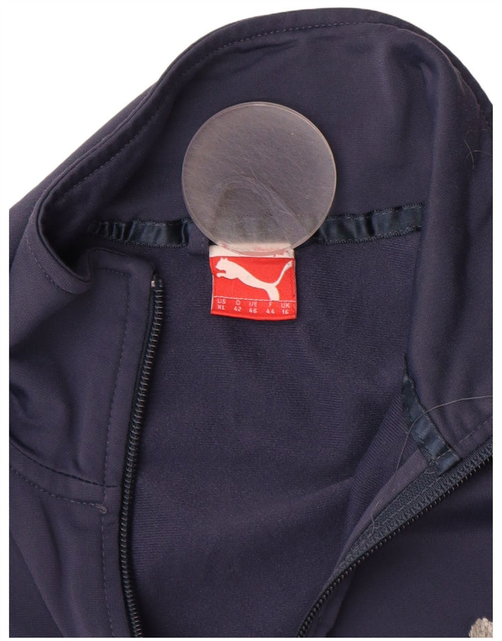 PUMA Veste de survêtement pour femme UK 16 Large Bleu marine Colourblock
