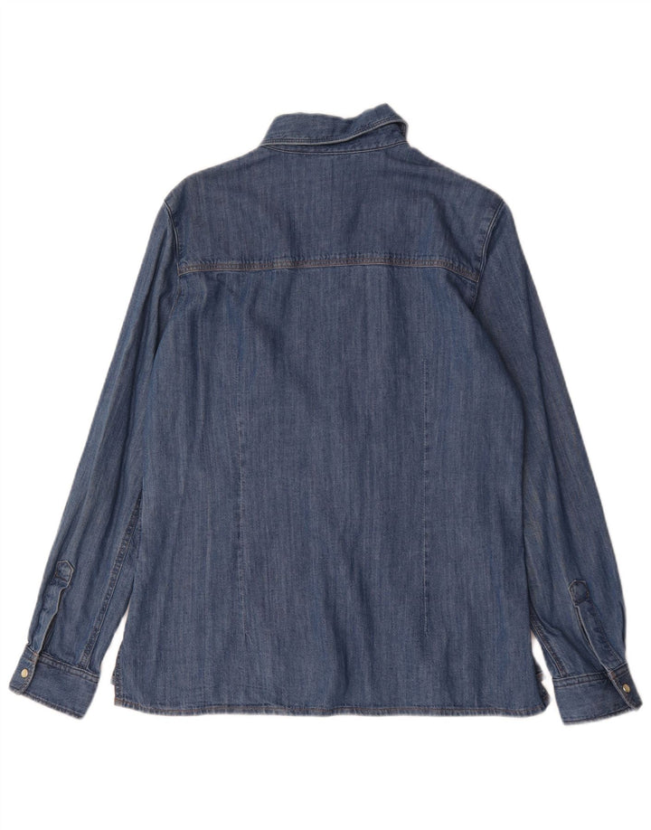 chemise en denim femme vintage UK 16 Grand Bleu