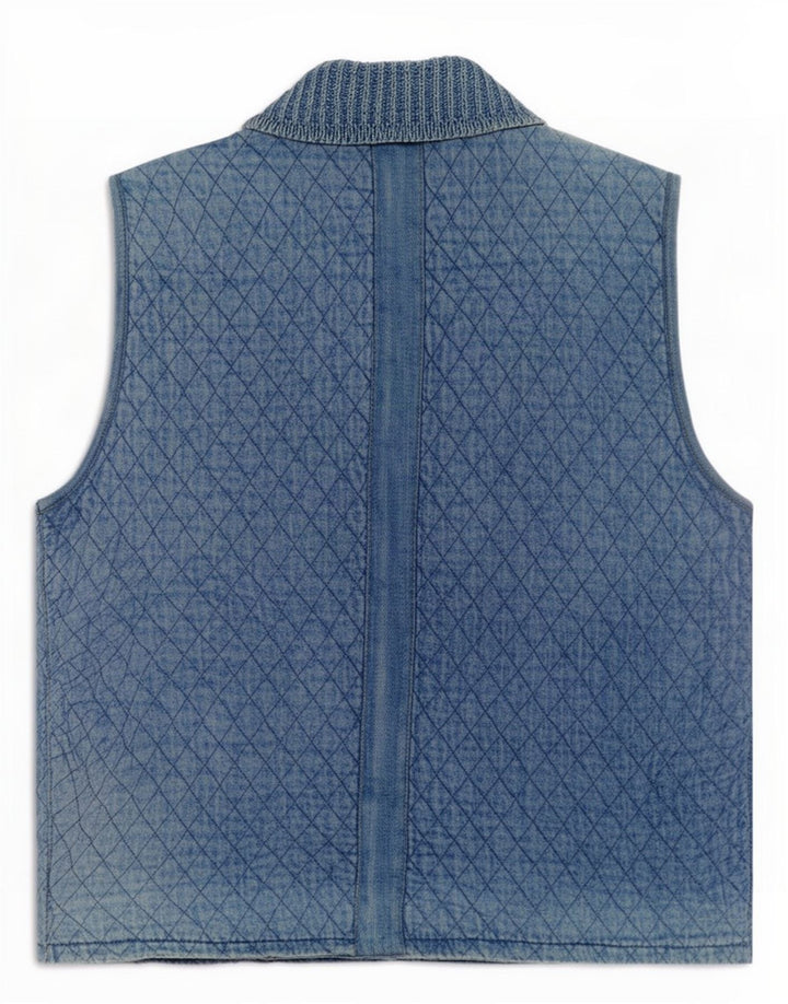 Blue Willi's Gilet en denim matelassé pour femme UK 14 Coton moyen