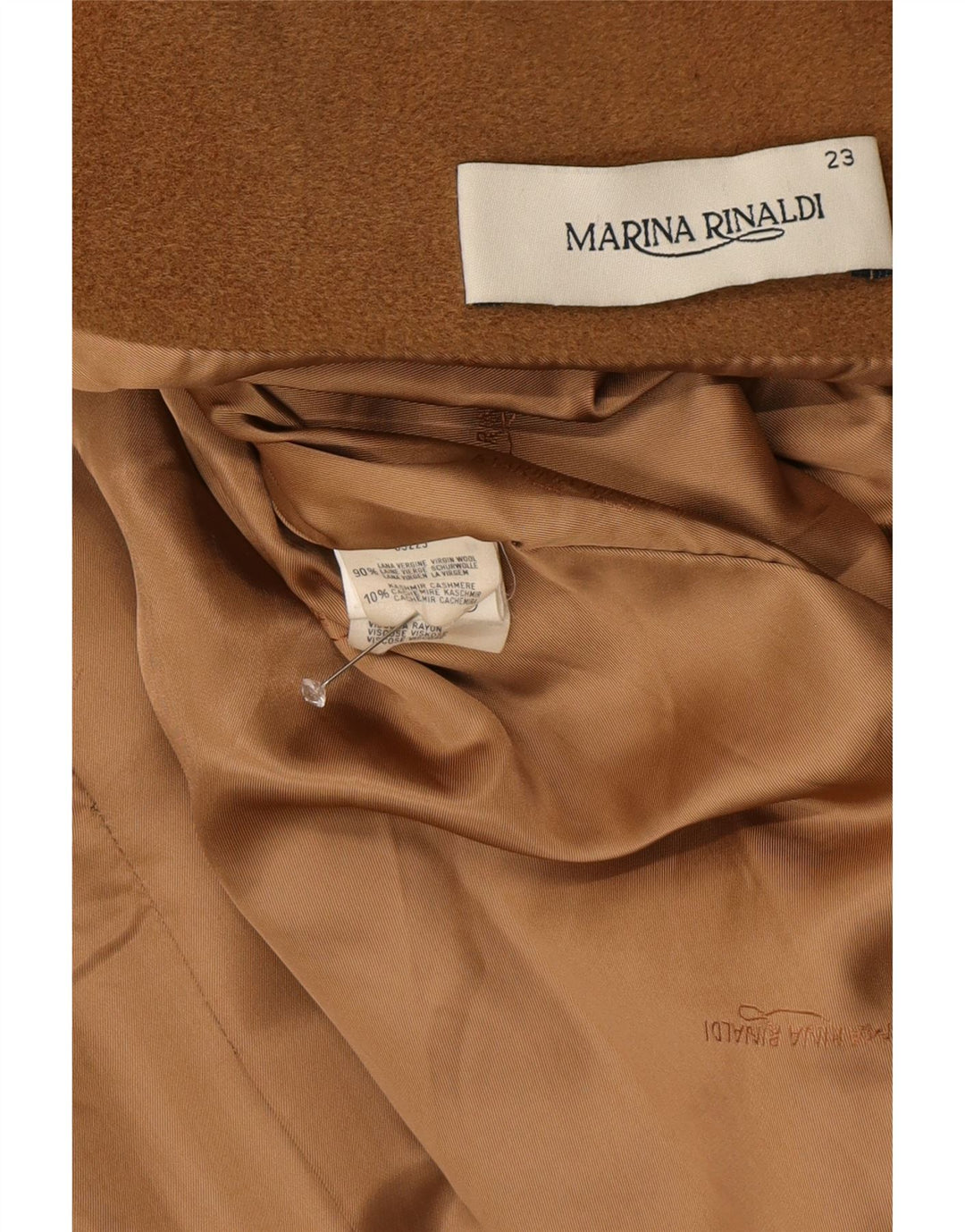 Marina Rinaldi Manteau Femme Taille 23 Laine Vierge Marron Moyen